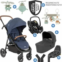 4in1 Kombi-Kinderwagen-Set Mytrax Pro bis 22 kg belastbar mit Babywanne Ramble, Babyschale Pebble Pro, Isofix-Basis, Activity-Trapez, Schmusetuch, Greifling, Adapter & Zubehörpaket - Blueberry - Kollektion 2025