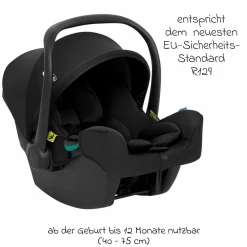 3in1 Kombi-Kinderwagen-Set Near2Me DLX bis 22 kg belastbar mit Babywanne, Babyschale SnugLite & Regenschutz - Midnight - Kollektion 2025