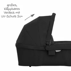 3in1 Kombi-Kinderwagen-Set Near2Me DLX bis 22 kg belastbar mit Babywanne, Babyschale SnugLite & Regenschutz - Midnight - Kollektion 2025