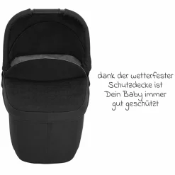 3in1 Kombi-Kinderwagen-Set Near2Me DLX bis 22 kg belastbar mit Babywanne, Babyschale SnugLite & Regenschutz - Midnight - Kollektion 2025