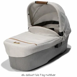 2in1 Kombi-Kinderwagen-Set Parcel bis 22 kg belastbar mit Liegefunktion, Babywanne Ramble XL, Adapter, Regenschutz, Insektenschutz & Transporttasche - Signature - Oyster