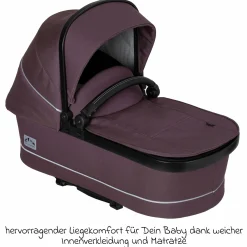 2in1 Kombi-Kinderwagen-Set Rock IT GTR Outdoor bis 22 kg belastbar mit Knickschieber, Handbremse, Sportsitz, Falttasche Premium & Regenschutz - Amethyst - Kollektion 2024