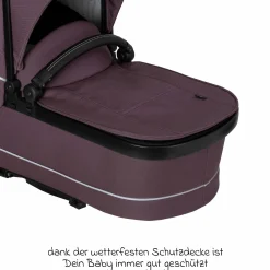 2in1 Kombi-Kinderwagen-Set Rock IT GTR Outdoor bis 22 kg belastbar mit Knickschieber, Handbremse, Sportsitz, Falttasche Premium & Regenschutz - Amethyst - Kollektion 2024