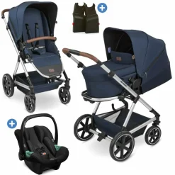 3in1 Kombi-Kinderwagen-Set Timbo 4 mit Babywanne, Sportsitz, Babyschale Tulip & Adapter - Ocean