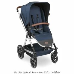3in1 Kombi-Kinderwagen-Set Timbo 4 mit Babywanne, Sportsitz, Babyschale Tulip & Adapter - Ocean
