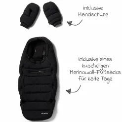 2in1 Kombi-Kinderwagen-Set Triv Lx All-in-One-Set bis 22 kg mit Baybwanne, Teleskopschieber, Regenschutz, Adapter, Fußsack & Handschuhe - Caviar