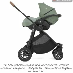 2in1 Kombi-Kinderwagen-Set Versatrax bis 22 kg belastbar mit Babywanne Ramble XL, Schnullerkette, Adapter & Zubehörpaket - Pebble
