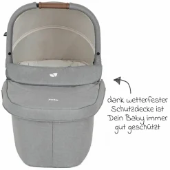 2in1 Kombi-Kinderwagen-Set Versatrax bis 22 kg belastbar mit Babywanne Ramble XL, Schnullerkette, Adapter & Zubehörpaket - Pebble
