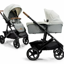2in1 Kombi-Kinderwagen-Set Vinca bis 22 kg belastbar mit Teleskopschieber umsetzbare Sitzeinheit, Babywanne Ramble XL, Adapter, Regenschutz & Rückenpolster - Signature - Oyster