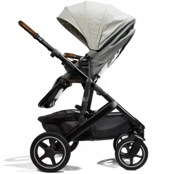 2in1 Kombi-Kinderwagen-Set Vinca bis 22 kg belastbar mit Teleskopschieber umsetzbare Sitzeinheit, Babywanne Ramble XL, Adapter, Regenschutz & Rückenpolster - Signature - Oyster