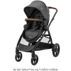 3in1 Kombi-Kinderwagen-Set Zelia S Trio bis 22 kg inkl. Babyschale CabrioFix S i-Size , Adapter, Wickeltasche & Regenschutz - Dark Grey - Kollektion 2025
