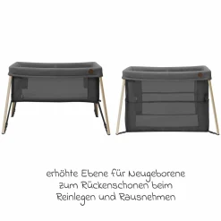 2-in-1 Reisebett Iris für Neugeborene & Kleinkinder inkl. Matratze & Reistasche nur 5,96 kg leicht - Beyound - Graphite Eco - Kollektion 2025