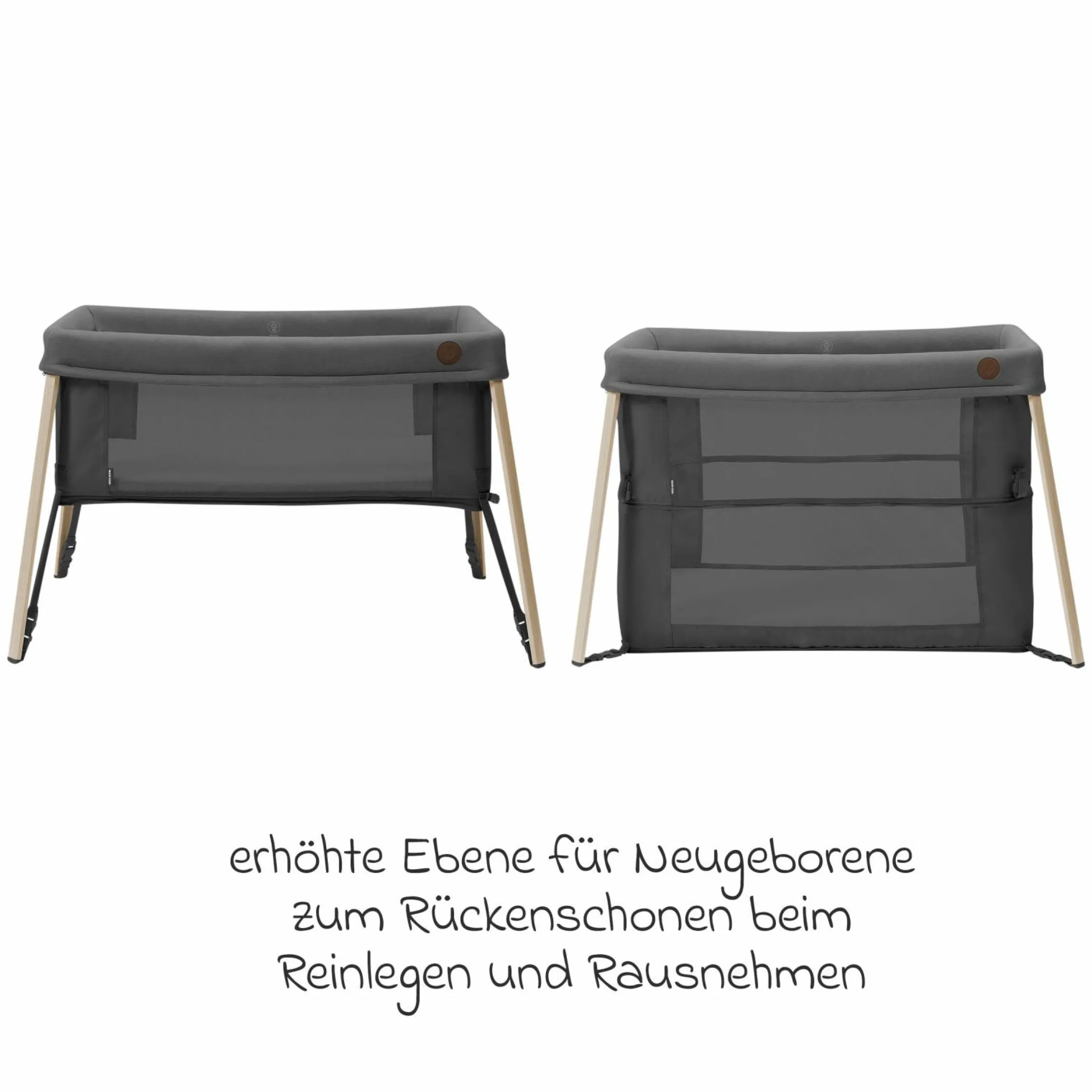 2-in-1 Reisebett Iris für Neugeborene & Kleinkinder inkl. Matratze & Reistasche nur 5,96 kg leicht - Beyound - Graphite Eco - Kollektion 2025