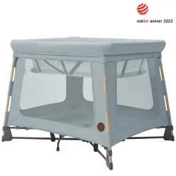 3-in-1 Reisebett Swift Reisebett, Beistellbett, Laufstall mit Matratze & Tragetasche nur 6,70 kg leicht - Beyound - Grey Eco - Kollektion 2025