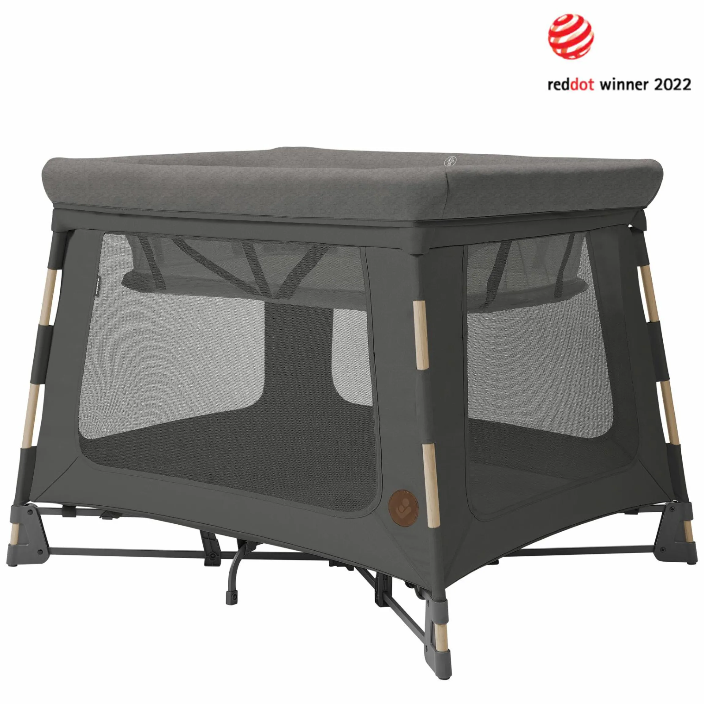 3-in-1 Reisebett Swift Reisebett, Beistellbett, Laufstall mit Matratze & Tragetasche nur 6,70 kg leicht - Beyound - Graphite Eco - Kollektion 2025