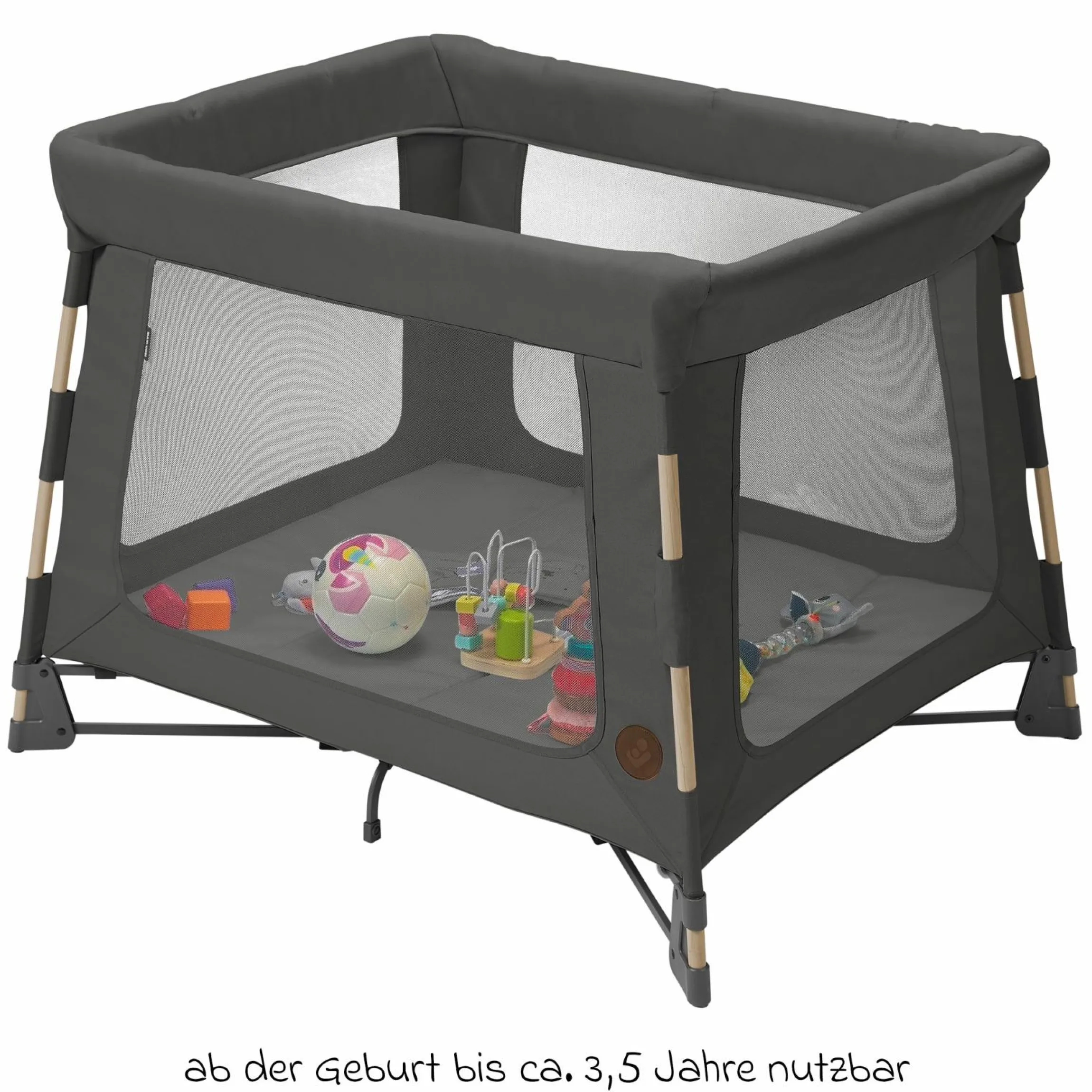 3-in-1 Reisebett Swift Reisebett, Beistellbett, Laufstall mit Matratze & Tragetasche nur 6,70 kg leicht - Beyound - Graphite Eco - Kollektion 2025