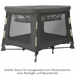 3-in-1 Reisebett Swift Reisebett, Beistellbett, Laufstall mit Matratze & Tragetasche nur 6,70 kg leicht - Beyound - Graphite Eco - Kollektion 2025