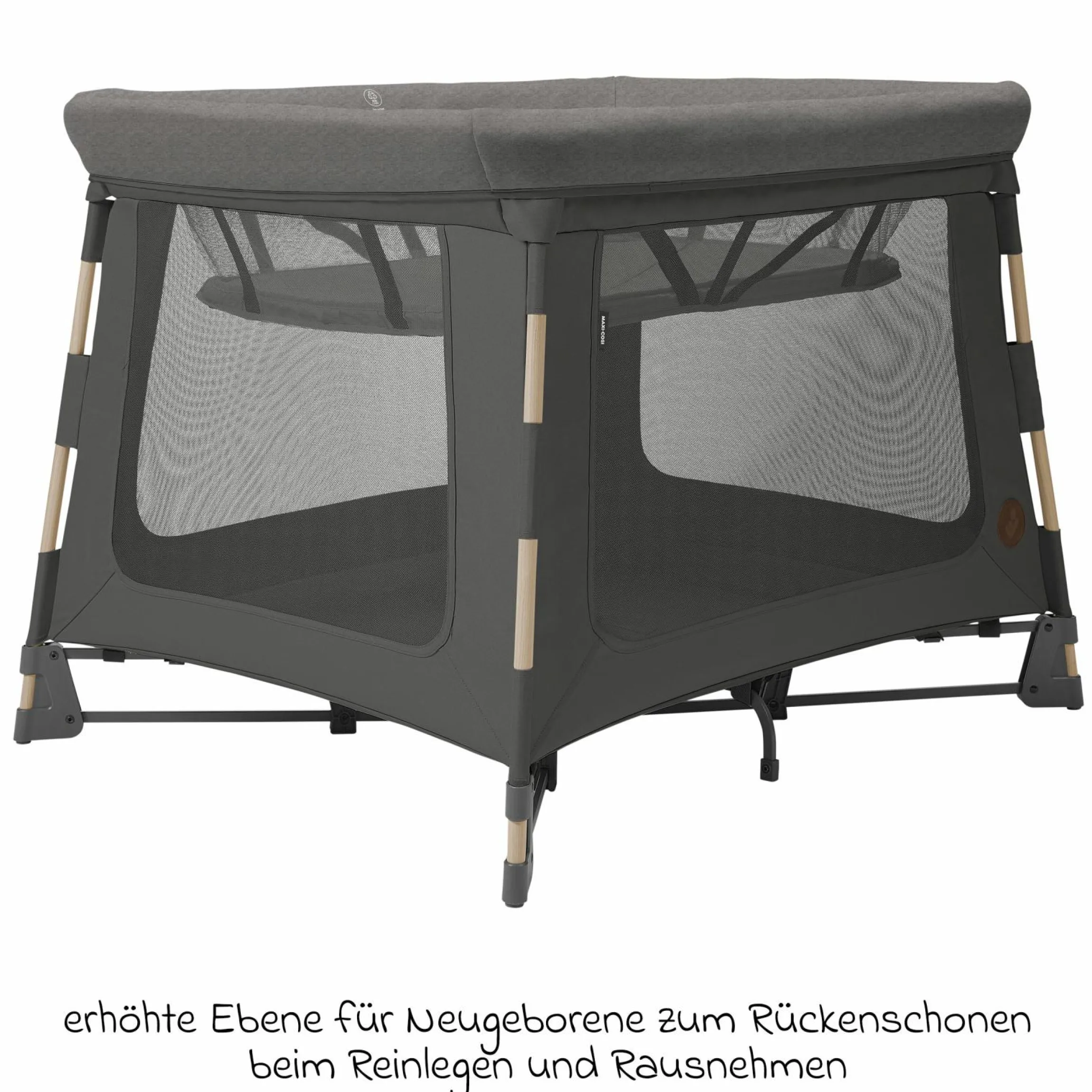 3-in-1 Reisebett Swift Reisebett, Beistellbett, Laufstall mit Matratze & Tragetasche nur 6,70 kg leicht - Beyound - Graphite Eco - Kollektion 2025