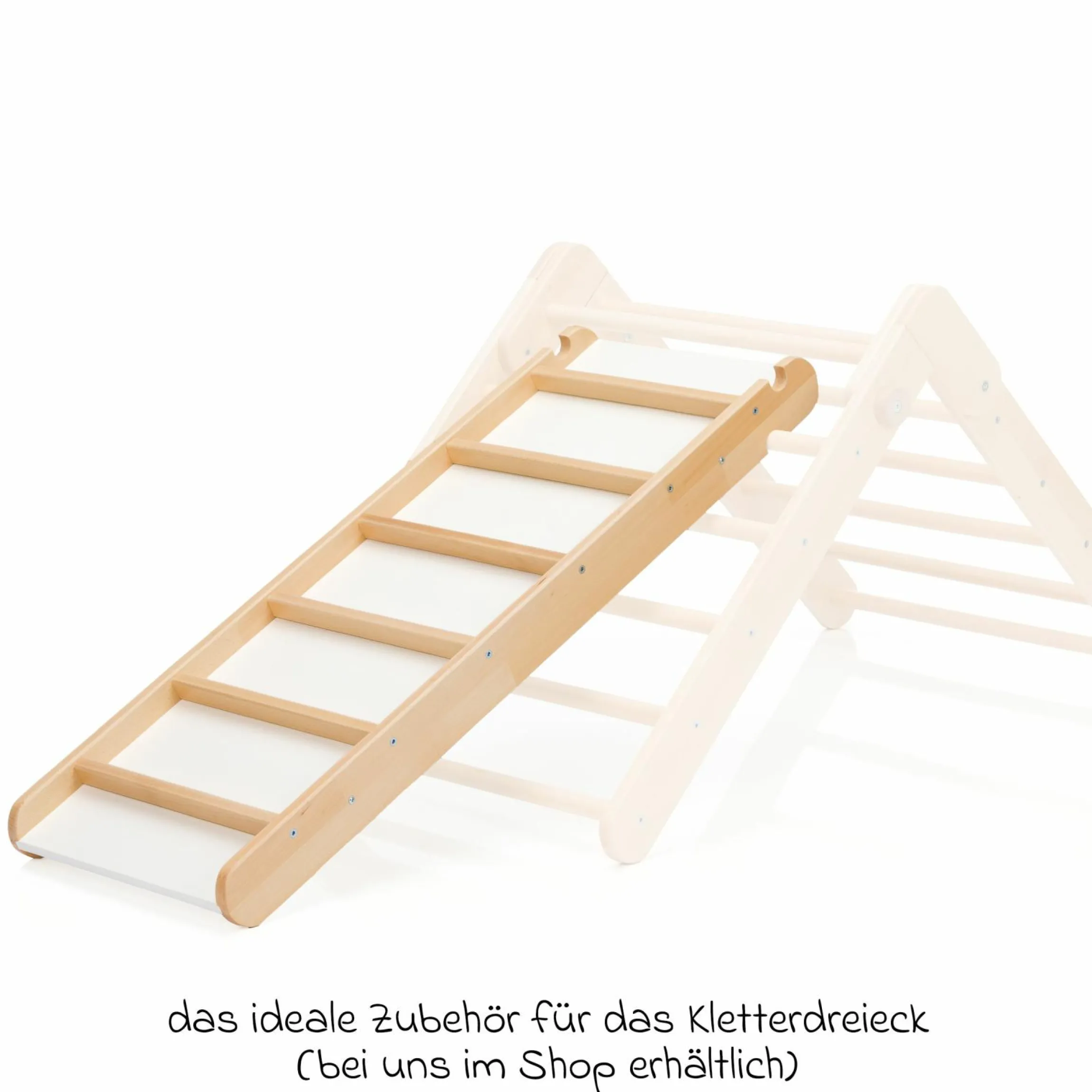 2in1 Rutschbrett und Leiter aus Buchenholz für Kletterdreieck - Natur