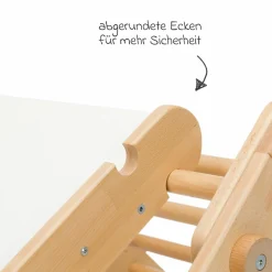 2in1 Rutschbrett und Leiter aus Buchenholz für Kletterdreieck - Natur