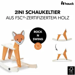 2in1 Schaukeltier Rock N Swing (umbaubar zum Sitz, FSC zertifiziertes Holz) - Fox