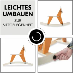 2in1 Schaukeltier Rock N Swing (umbaubar zum Sitz, FSC zertifiziertes Holz) - Fox