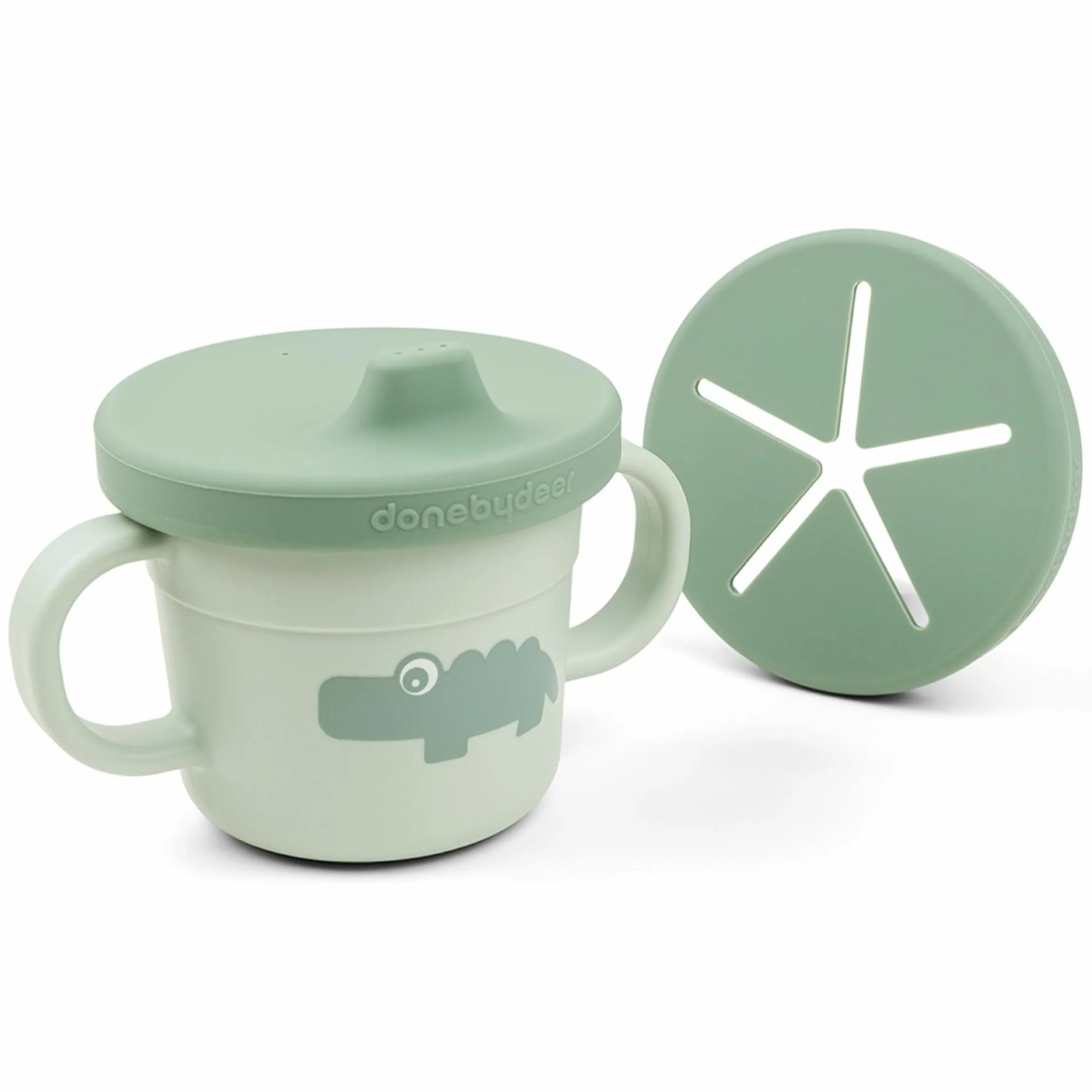 2in1 Schnabeltasse & Snackbecher Foodie - Croco - Grün