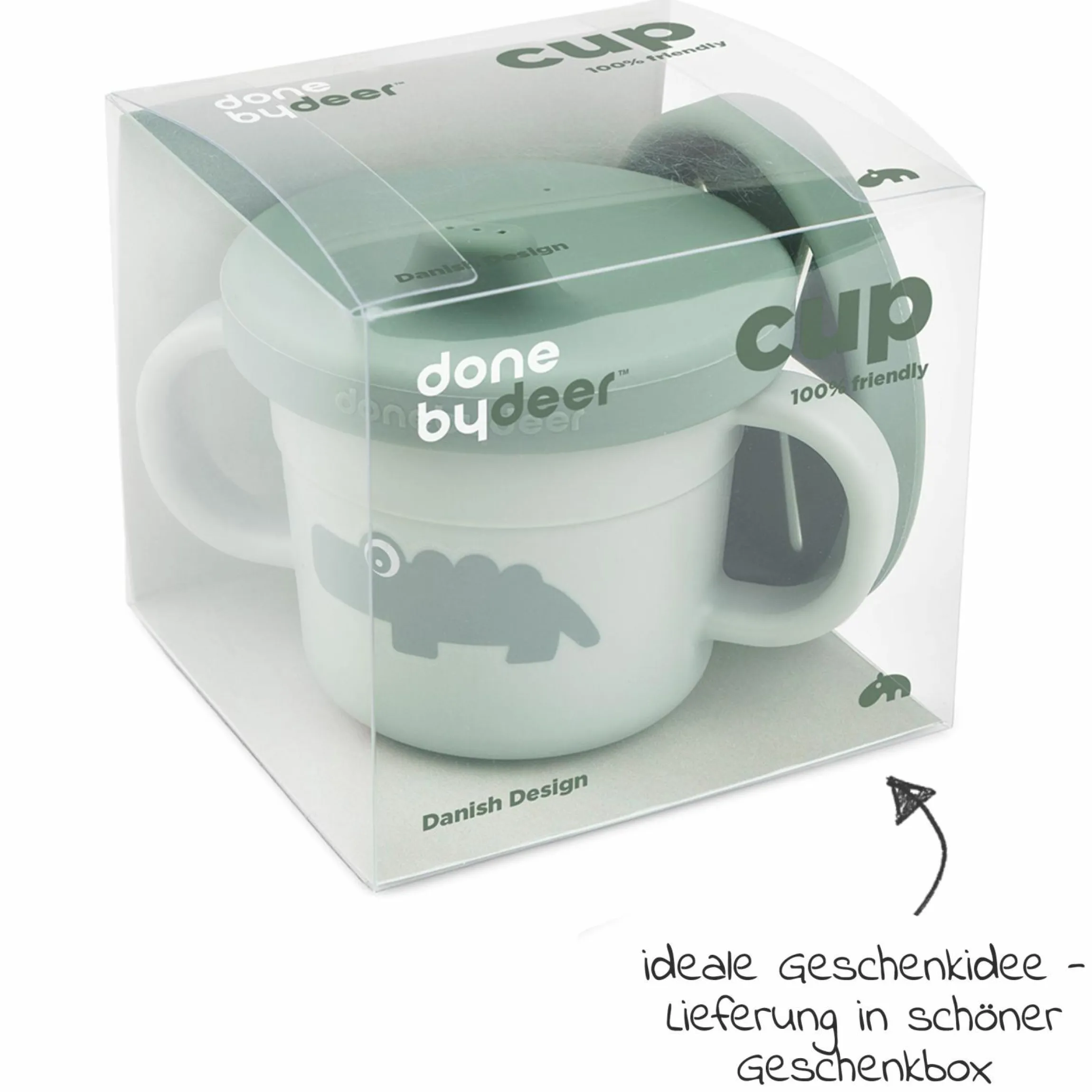 2in1 Schnabeltasse & Snackbecher Foodie - Croco - Grün