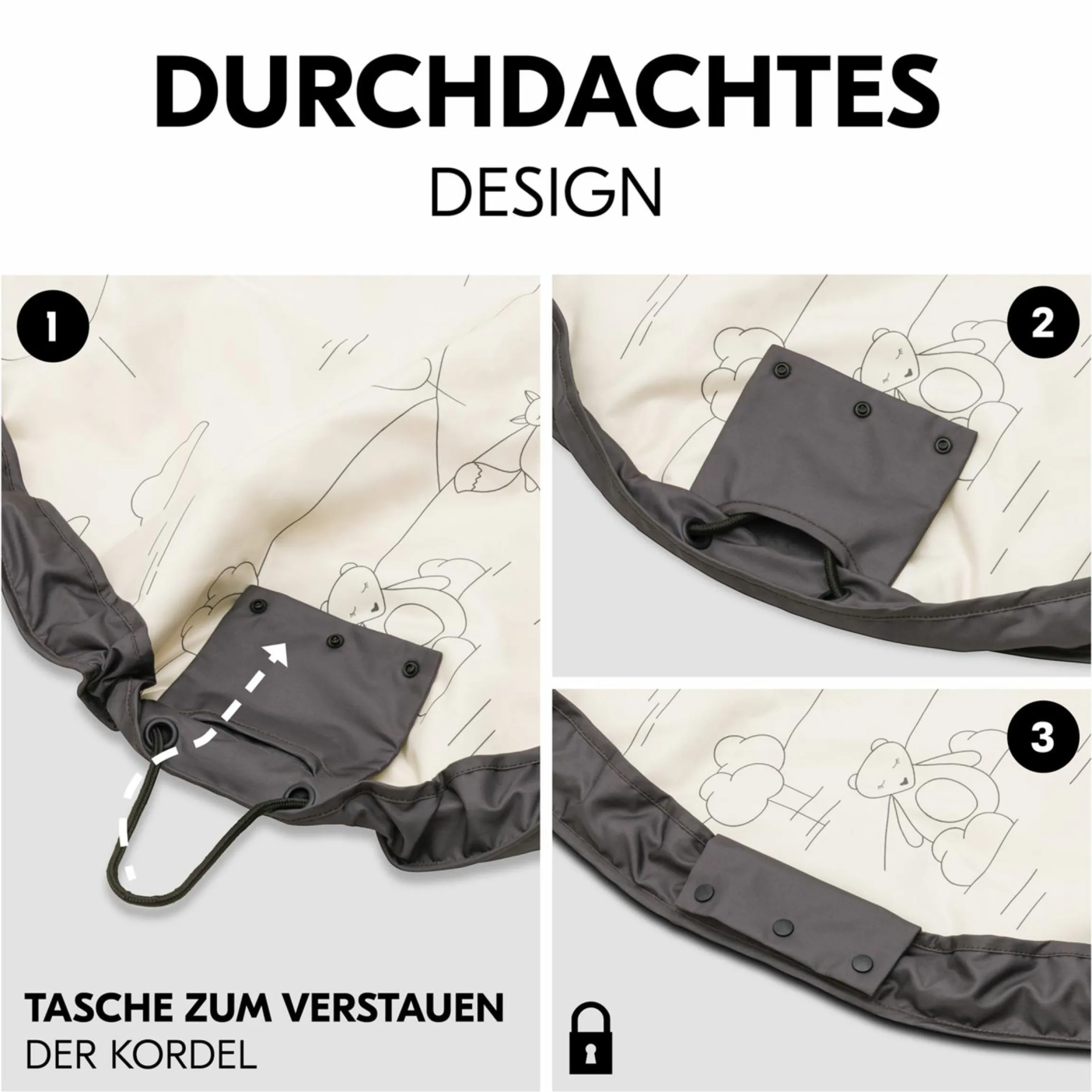 2in1 Spielmatte und Aufräumtasche Play N Tidy - Dark Grey