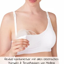 3-in-1 Still- und Abpump-BH - Weiß - Gr. S