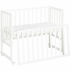 3in1 Stuben- & Beistellbett mit Canvas-Barriere + safe asleep Matratze mit 90 x 45 cm 47 x 99,5 cm - Weiß
