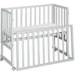 3in1 Stuben- & Beistellbett mit Canvas-Barriere + safe asleep Matratze mit 90 x 45 cm 47 x 99,5 cm - Taupe