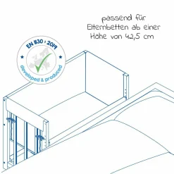 3in1 Stubenbett, Beistellbett, Bank & Textile-Ausstattung - Sternenzauber Grau - Taupe
