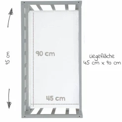 4in1 Stubenbett,  Beistellbett, Wiege und Bank & Textile-Ausstattung - Sternenzauber - Grau