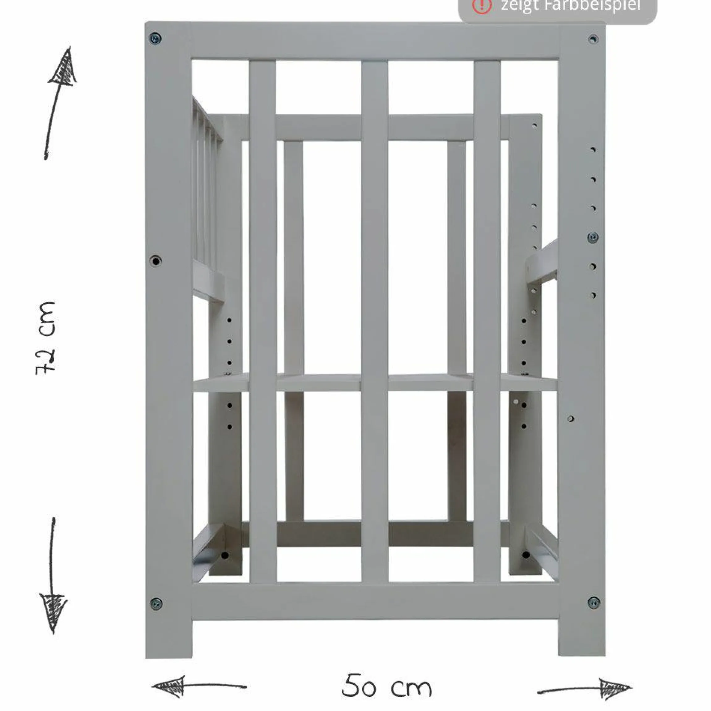 4in1 Stubenbett, Beistellbett, Wiege und Bank & Textile-Ausstattung - Liebhabär - Natur