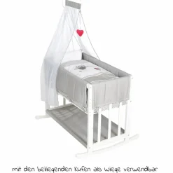 4in1 Stubenbett, Beistellbett, Wiege und Bank & Textile-Ausstattung - Adam & Eule - Weiß