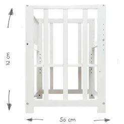 4in1 Stubenbett, Beistellbett, Wiege und Bank & Textile-Ausstattung - Adam & Eule - Weiß