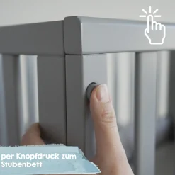 3in1 Stubenbett, Beistellbett, Bank & Matratze & Nestchen Roba Style - Silbergrau - Taupe