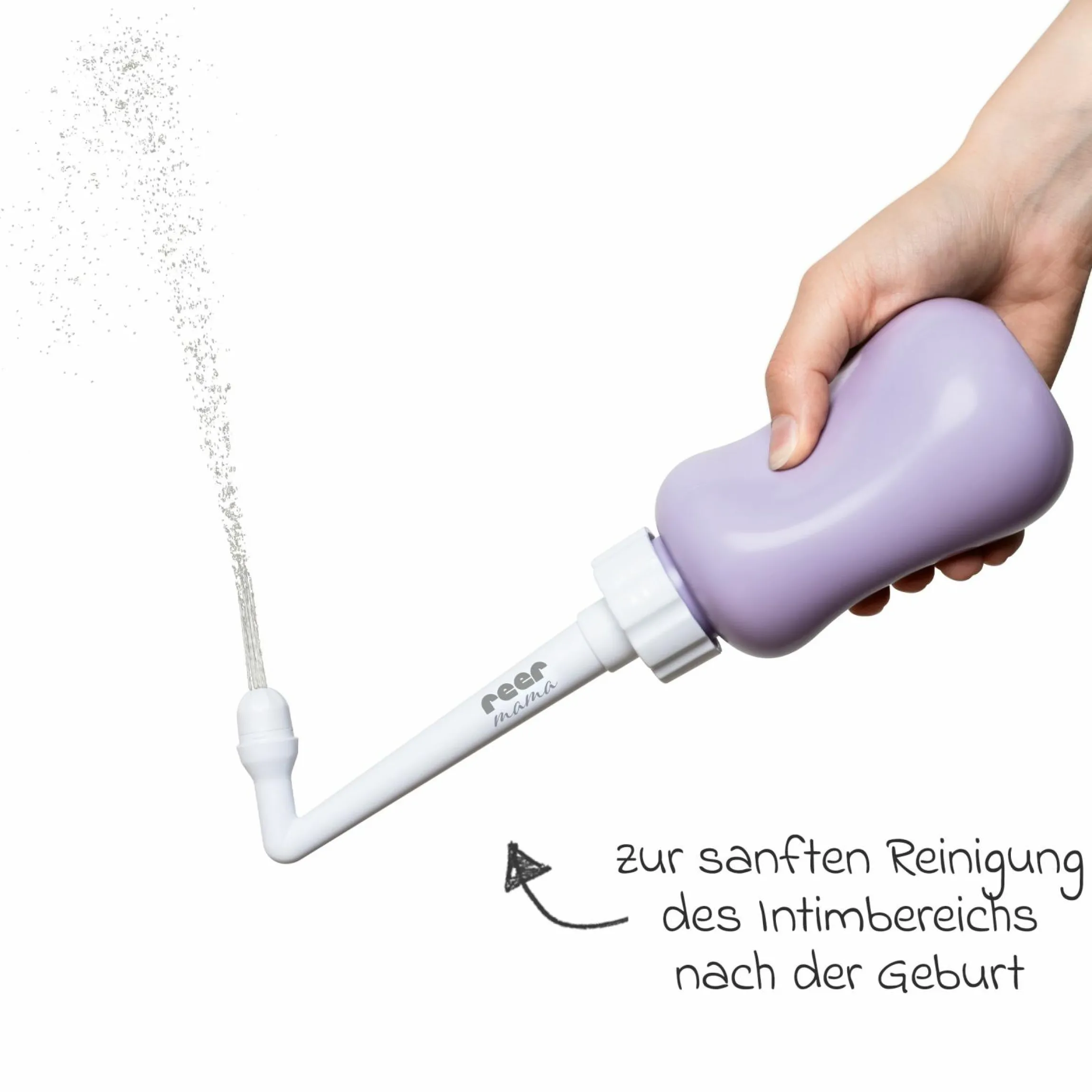 Intimdusche Mama 380 ml Füllmenge mit flexiblem Flaschekörper - Lila Weiß