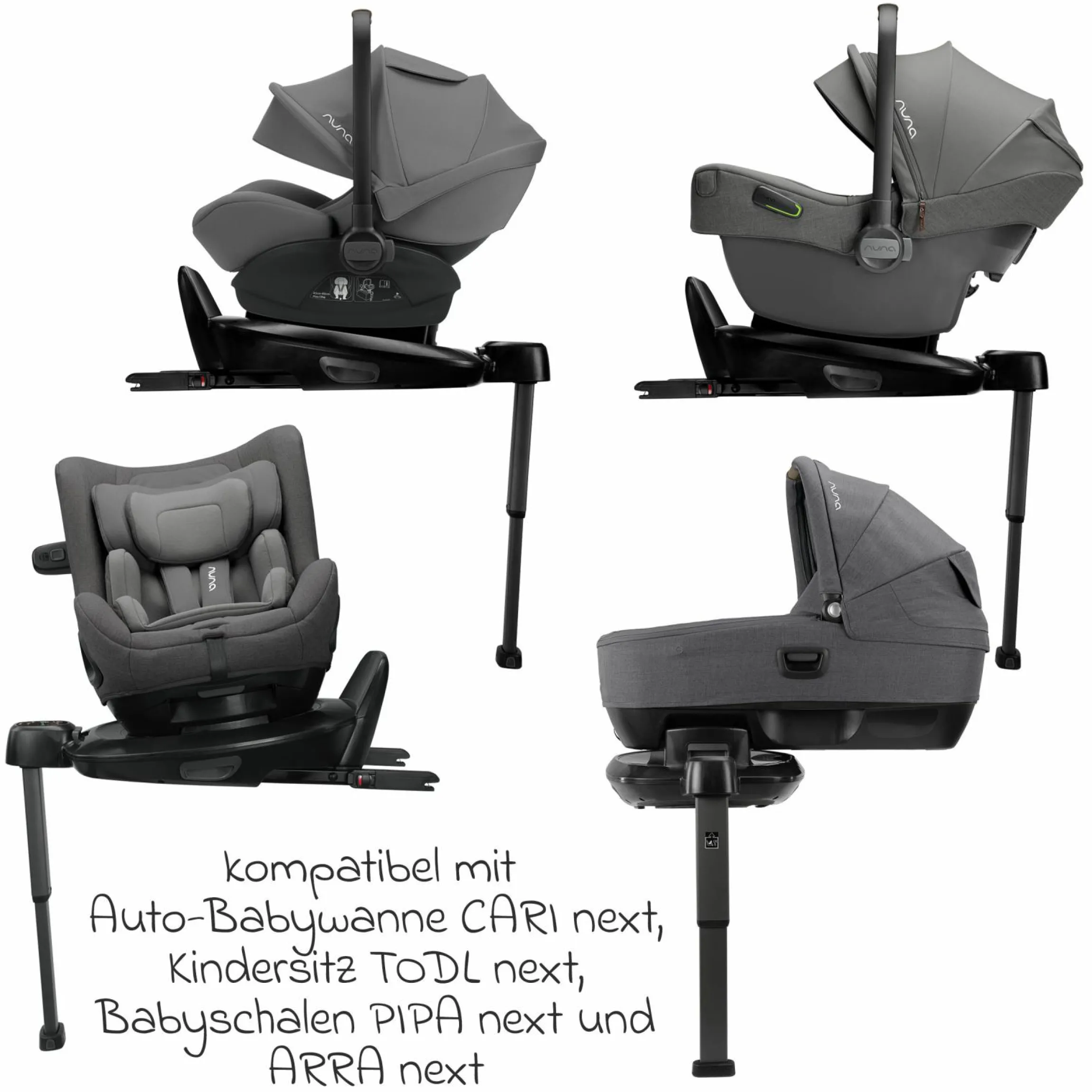 Isofix-Basisstation BASE next drehbar für Pipa next, Arra next, Todl next, Cari next - Black - Kollektion 2025
