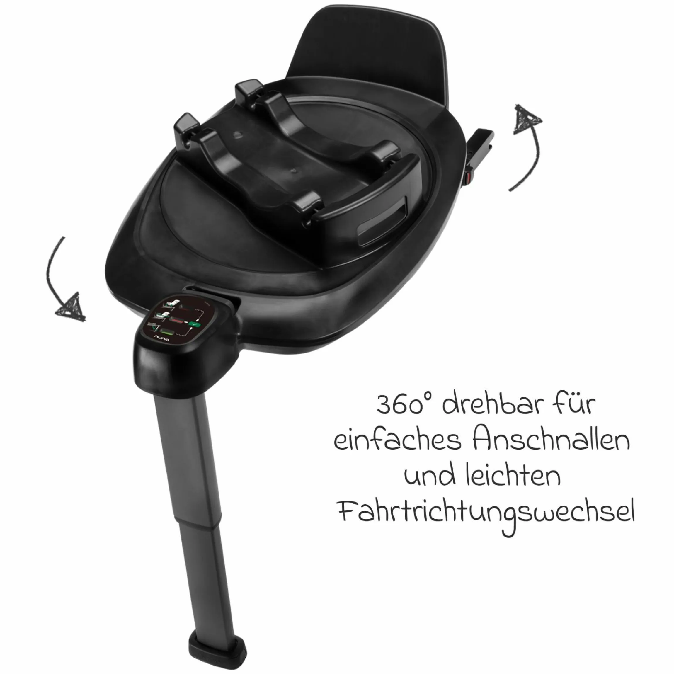 Isofix-Basisstation BASE next drehbar für Pipa next, Arra next, Todl next, Cari next - Black - Kollektion 2025