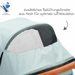 Jogger & Sportwagen Run bis 22 kg belastbar mit Lufträder, Knickschieber, Liegeposition & Handbremse - Salbei Melange