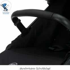Jogger & Sportwagen Run bis 22 kg belastbar mit Lufträder, Knickschieber, Liegeposition & Handbremse - Schwarz Melange