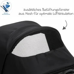 Jogger & Sportwagen Run bis 22 kg belastbar mit Lufträder, Knickschieber, Liegeposition & Handbremse - Schwarz Melange