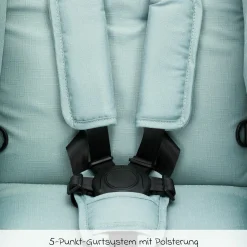 Jogger & Sportwagen Run mit Babywanne bis 22 kg belastbar mit Lufträder, Knickschieber, Liegeposition & Handbremse - Salbei Melange