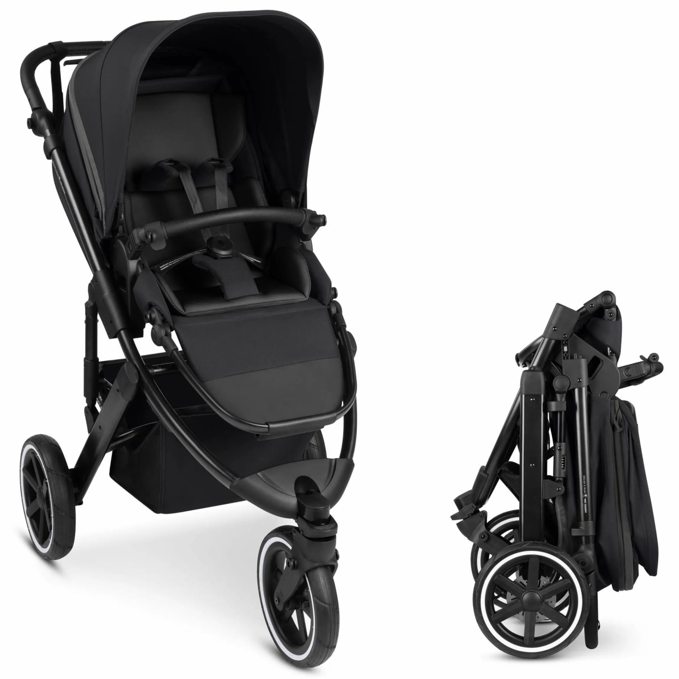 Jogger & Sportwagen Salsa 5 Run mit Sportzulassung, Luftbereifung, Sitzeinlage und Handbremse - Pure - Coal - Kollektion 2025