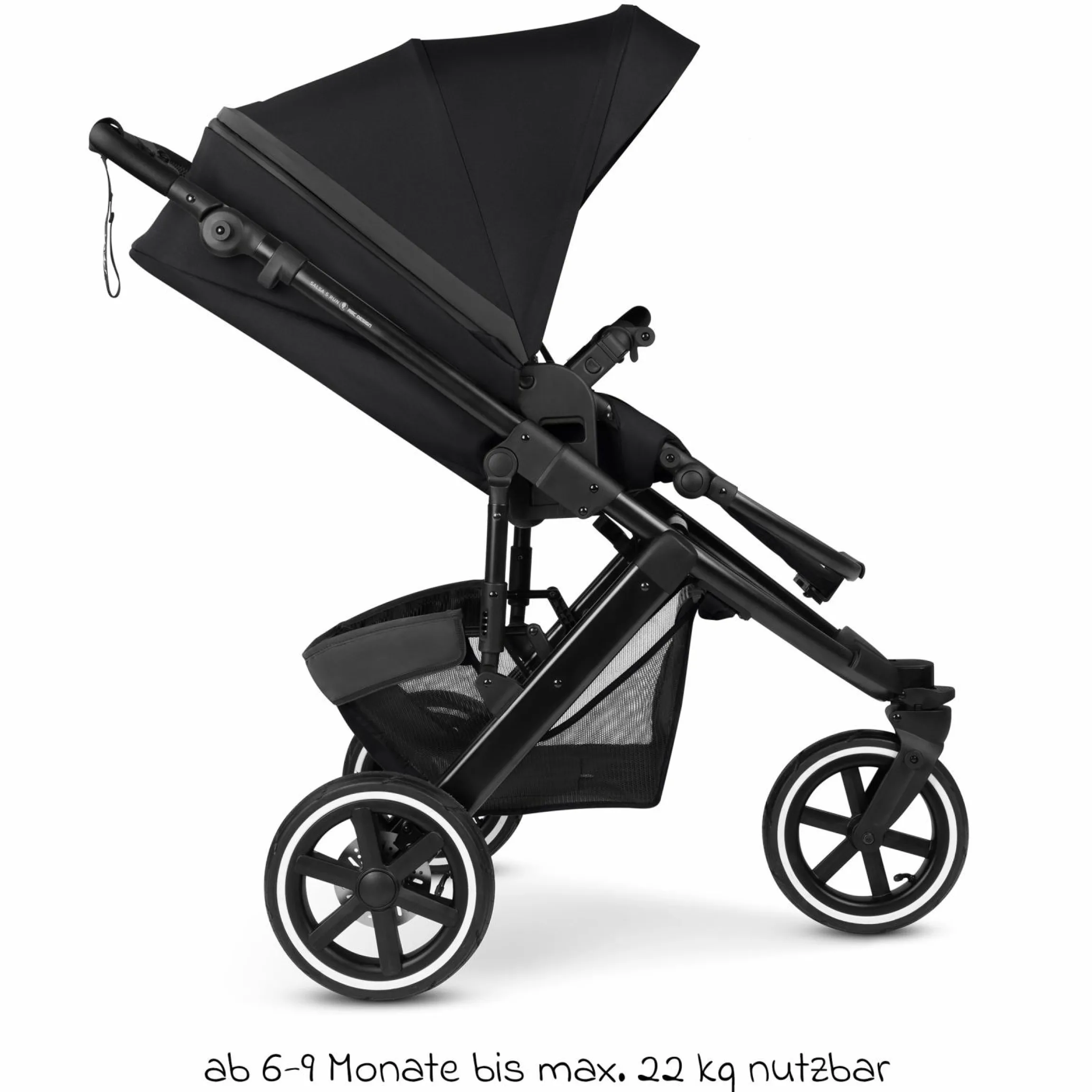 Jogger & Sportwagen Salsa 5 Run mit Sportzulassung, Luftbereifung, Sitzeinlage und Handbremse - Pure - Coal - Kollektion 2025