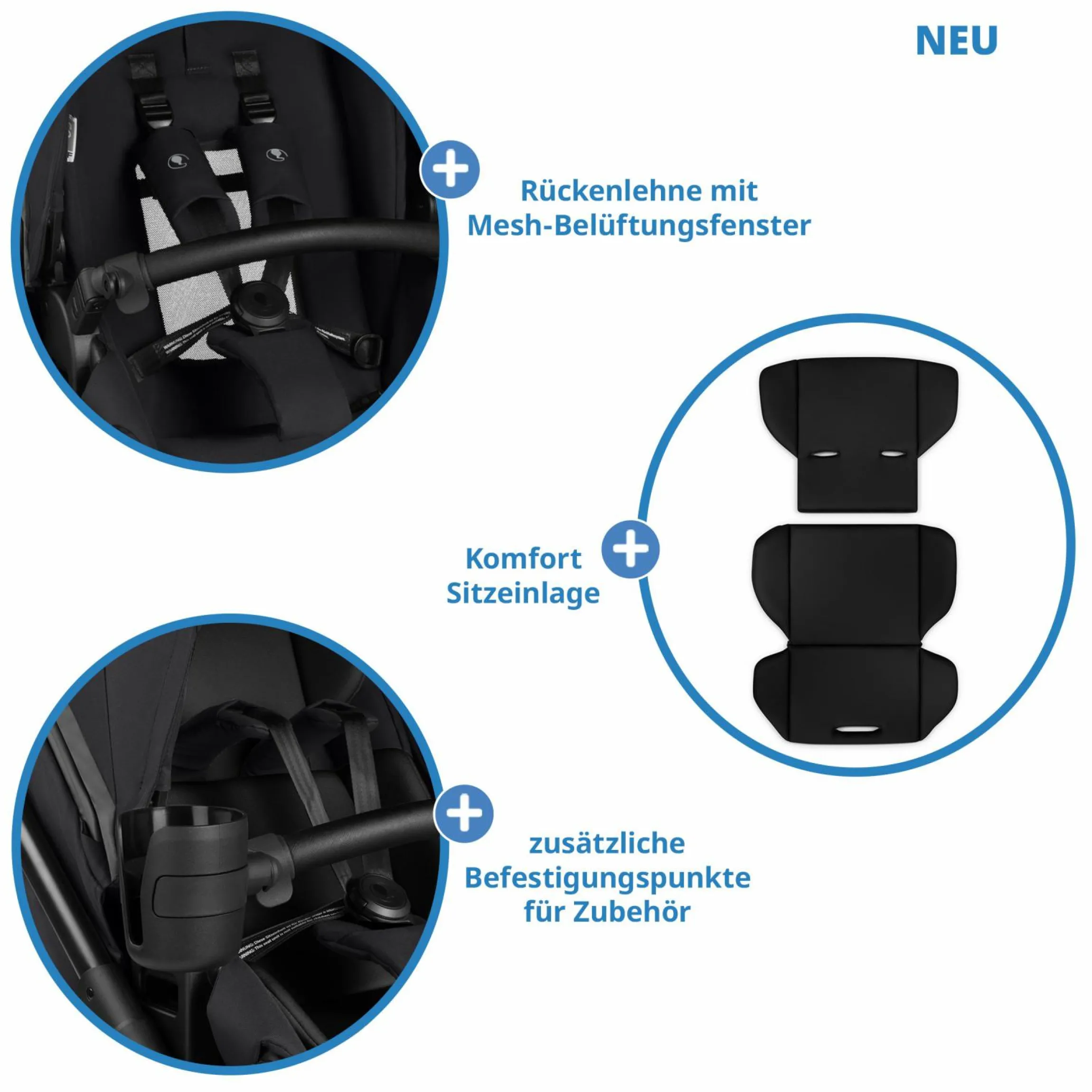 Jogger & Sportwagen Salsa 5 Run mit Sportzulassung, Luftbereifung, Sitzeinlage und Handbremse - Pure - Coal - Kollektion 2025