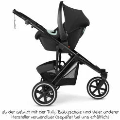 Jogger & Sportwagen Salsa 5 Run mit Sportzulassung, Luftbereifung, Sitzeinlage und Handbremse - Pure - Coal - Kollektion 2025
