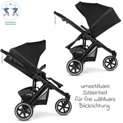 Jogger & Sportwagen Salsa 5 Run mit Sportzulassung, Luftbereifung, Sitzeinlage und Handbremse - Pure - Coal - Kollektion 2025